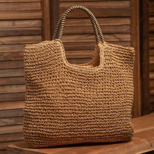 Straw Tote Bag - Natural