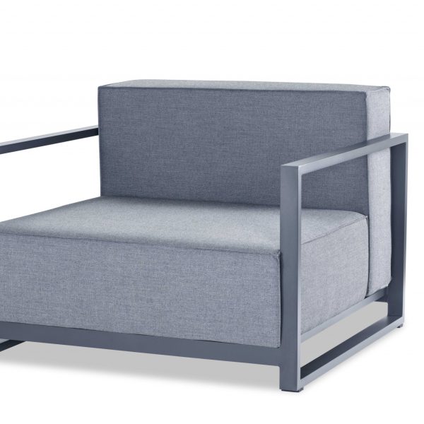 39" Gray Fabric Arm Chair