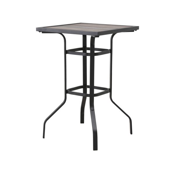 25" Brown And Black Square Metal Outdoor Dining Table